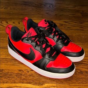 Nike Red and Black Low-Top Sneakers with White Midsole